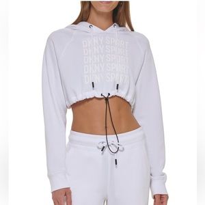 Women's Performance Cropped Logo Drawstring Hoodie